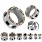 Piercing Tunnel en acier chirurgical Multi-Gemmes