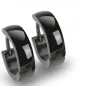 Paire Boucles d'oreille Homme Anneaux Noir acier inoxydable 