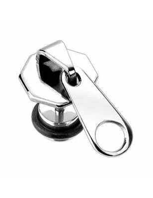 Faux Piercing Plug Oreille Fermeture Eclair