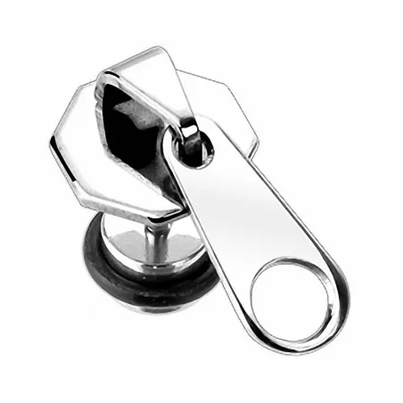 Faux Piercing Plug Oreille Fermeture Eclair