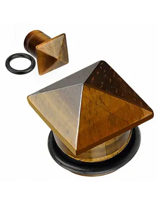 Piercing Plug Pierre semi précieuse Oeil de Tigre Pyramide