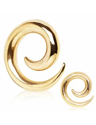 Piercing écarteur spirale plaqué or
