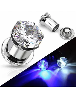 Piercing plug lumineux