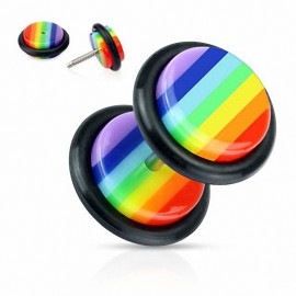 Faux Piercing Plug Gay Pride