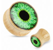 Piercing plug bois d'érable oeil vert