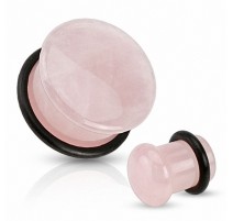 Piercing plug pierre quartz rose dôme