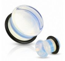 Piercing plug pierre opale dôme