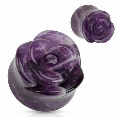 Piercing plug pierre améthyste rose