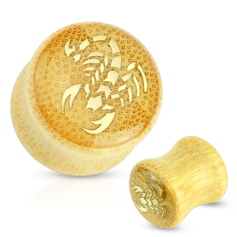 Piercing plug bois bambou scorpion Piercing plug bois bambou scorpion