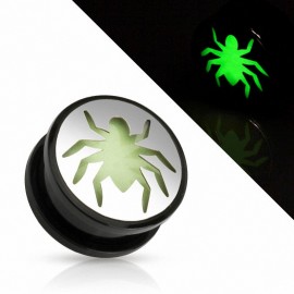 Piercing plug araignée Glow in the dark