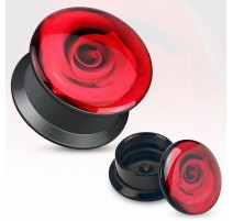 Piercing plug acrylique rose rouge