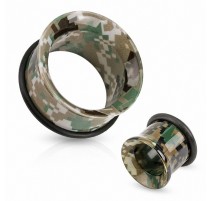 Piercing tunnel acrylique camouflage