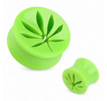 Piercing plug acrylique vert cannabis