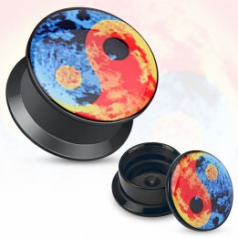 Piercing plug acrylique Yin Yang