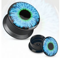 Piercing plug acrylique oeil bleu