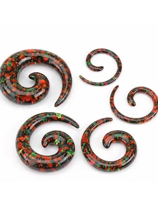 Piercing écarteur spirale tâches de peinture