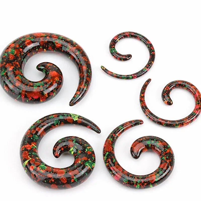 Piercing écarteur spirale tâches de peinture