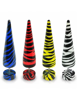 Piercing faux écarteur acrylique zébré