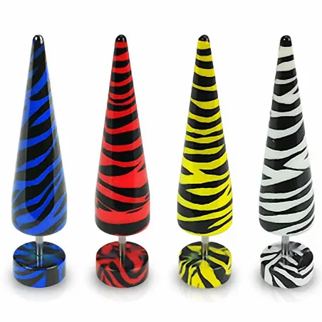 Piercing faux écarteur acrylique zébré