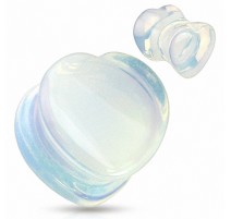Piercing plug pierre opale coeur