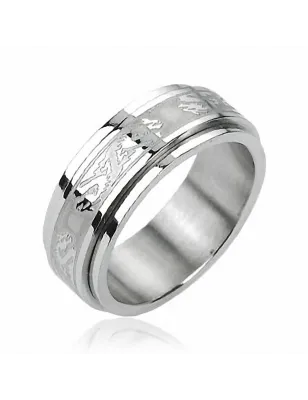 Bague Tournante acier inoxydable Double Dragon 