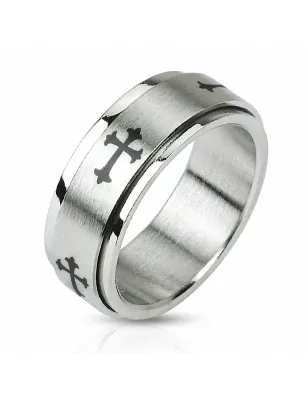 Bague Tournante acier inoxydable Croix celtique 