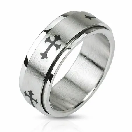 Bague Tournante acier inoxydable Croix celtique 