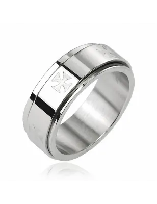 Bague Tournante acier inoxydable Croix de fer