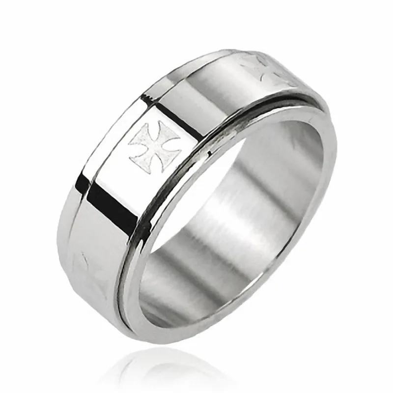 Bague Tournante acier inoxydable Croix de fer