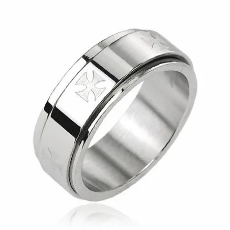 Bague Tournante acier inoxydable Croix de fer