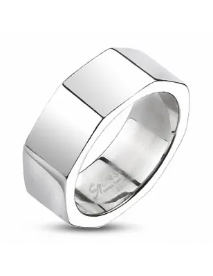 Bague en acier inoxydable Octogonale