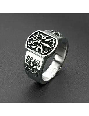 Bague "Royale" en acier inoxydable Fleur de Lis