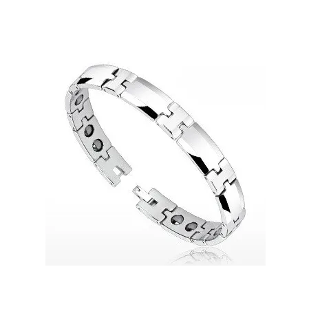 Bracelet Bio-Magnetic Tungstène Facettes arrondies 