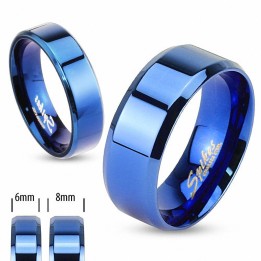 Bague en acier inoxydable Bleu IP - Bague homme et femme
