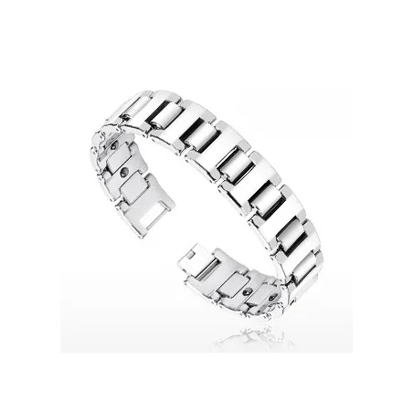 Bracelet Bio-Magnetic Tungstène Large Facettes