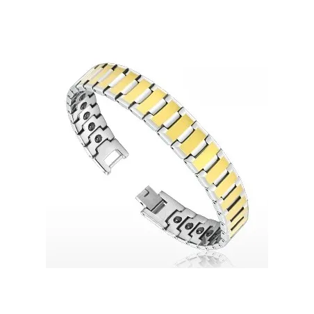 Bracelet Bio-Magnetic Tungstène Duo Doré