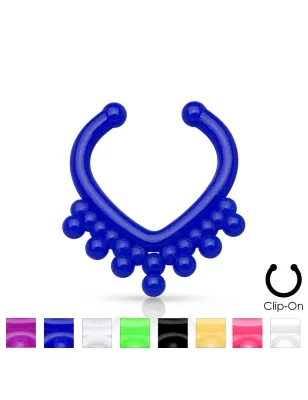 Faux piercing septum triangle perles