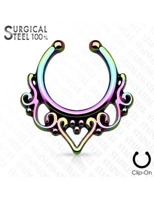 Faux piercing septum tribal