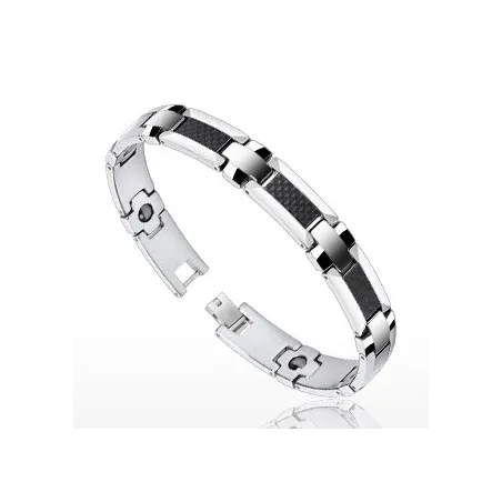 Bracelet Bio-Magnetic Tungstène avec Fibre de Carbone