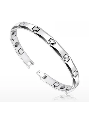 Bracelet Bio-Magnetic Tungstène Facettes Courbes