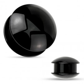 Piercing plug acrylique noir dôme