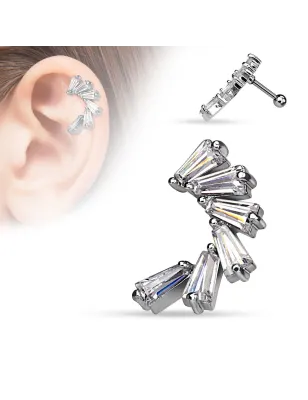 Piercing oreille cartilage gemmes croissant