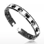 Bracelet Bio-Magnetic Tungstène Duo Noir Argenté 