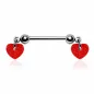 Piercing téton coeurs rouges