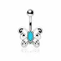 Piercing nombril papillon turquoise