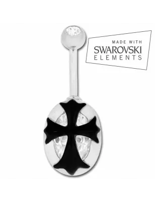 Piercing nombril Crystal Evolution Swarovski Croix Noire