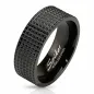 Bague homme acier noir pyramides