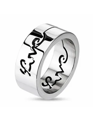 Bague acier femme love