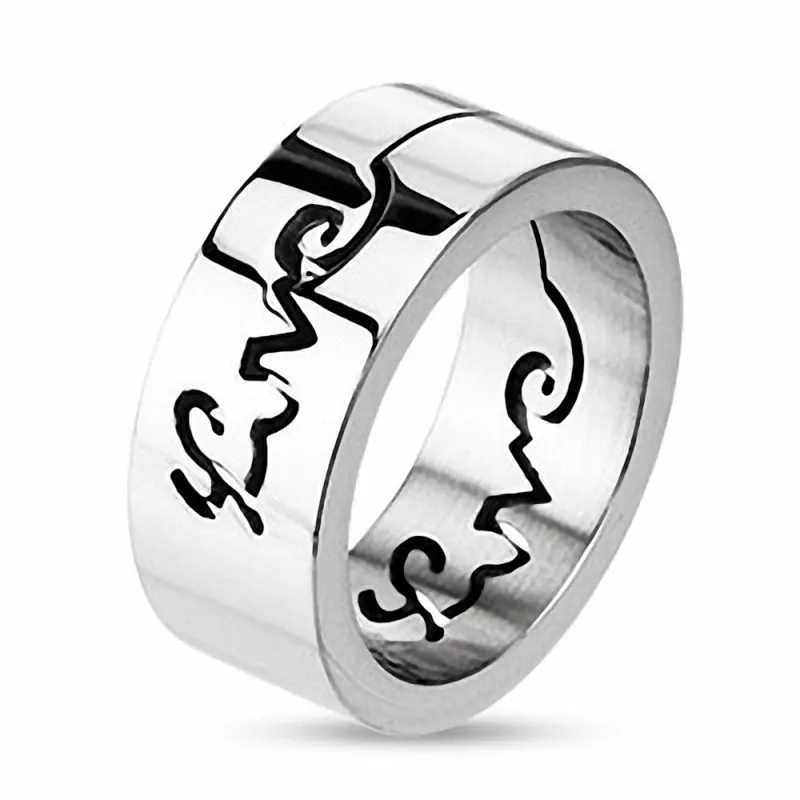Bague acier femme love