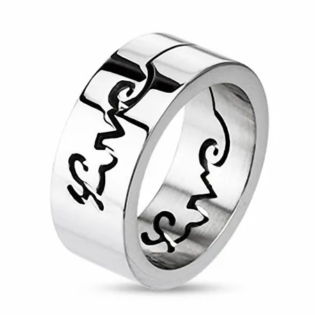 Bague acier femme love